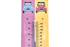 Thermometre metal citroen 2cv 4 couleurs