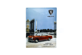 Plaque metal 404 cabriolet, avec reliefs