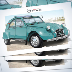 Postcard 2cv azam 1964 agave green