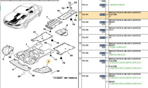 Air deflector under engine front left