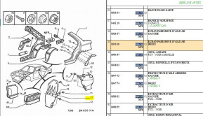 Ecran pare-boue d'aile arriere droite