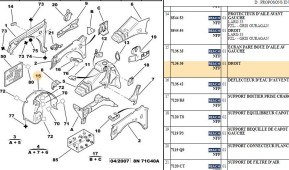 Right front fender mudguard screen